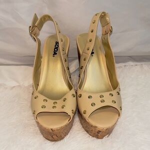 Tan/Cream Soda Wedge Heels